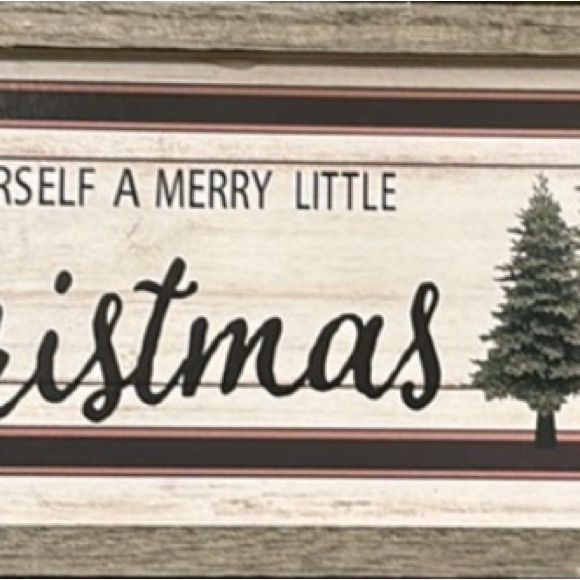 Small Christmas Wall Sign w Adorable Tree Design NWOT NEW Final Sale - Picture 3 of 5